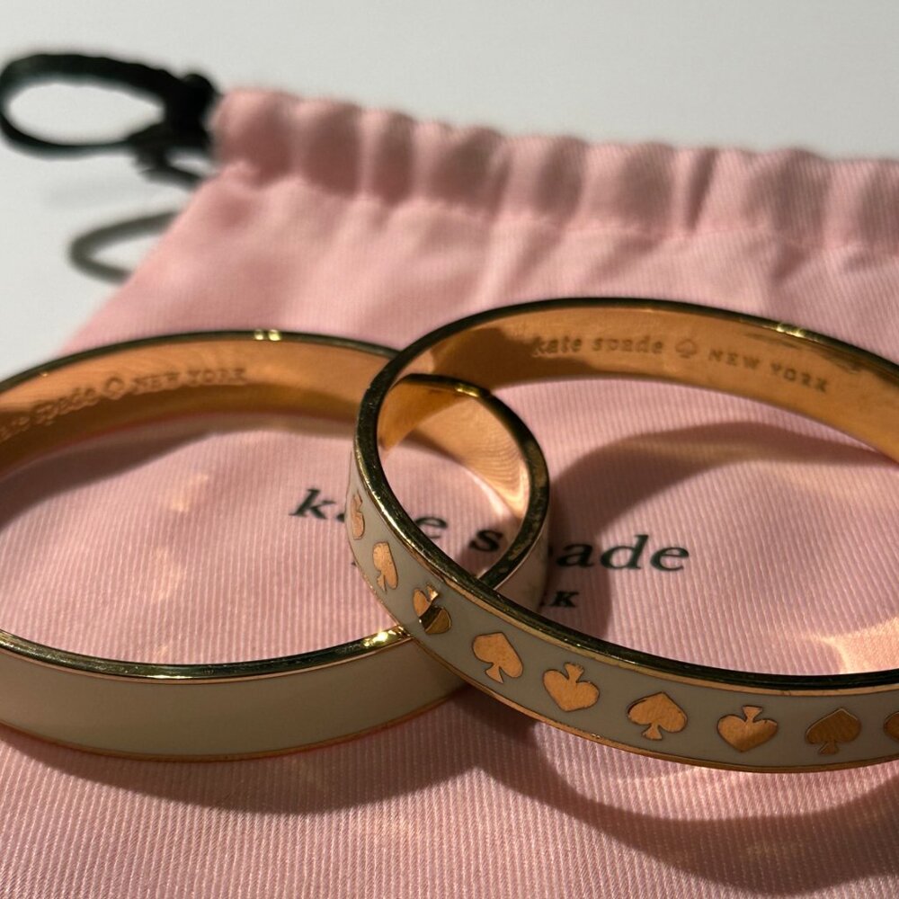 Kate Spade Bangle Set – Cream/Gold w/ Dust Bag - Picture 5 of 6